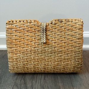 Zara Rattan Clutch Bag